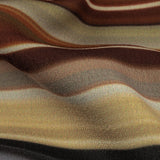 Italian Seafoam, Russet and Capulet Olive Stripes Polyester Crepe de Chine Panel
