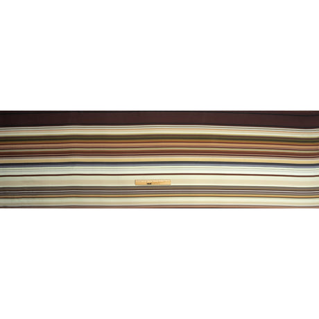 Italian Seafoam, Russet and Capulet Olive Stripes Polyester Crepe de Chine Panel