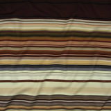 Italian Seafoam, Russet and Capulet Olive Stripes Polyester Crepe de Chine Panel