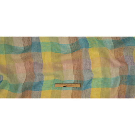 Rainbow Checkered Linen Scrim