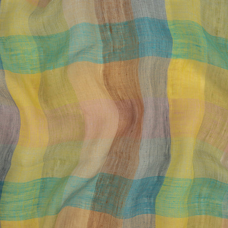 Rainbow Checkered Linen Scrim