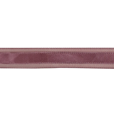 Amaranth Woven Ribbon with Sheer Organza Borders - 0.75"