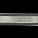 Brilliant White Woven Ribbon with Sheer Organza Borders - 1"