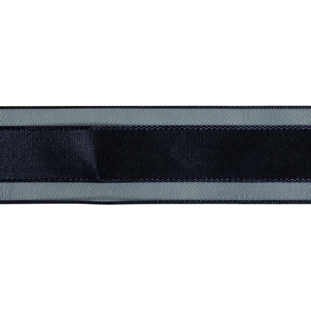 Eclipse Woven Ribbon with Sheer Organza Borders - 1"