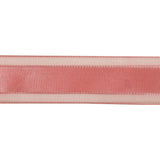 Bubblegum Woven Ribbon with Sheer Organza Borders - 1"