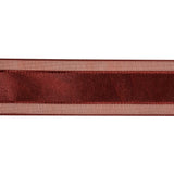 Wine Woven Ribbon with Sheer Organza Borders - 1"