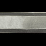 Brilliant White Woven Ribbon with Sheer Organza Borders - 1.5"