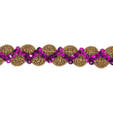 Metallic Purple and Gold Zig Zag Sequins Ric Rac Trim - 0.625"