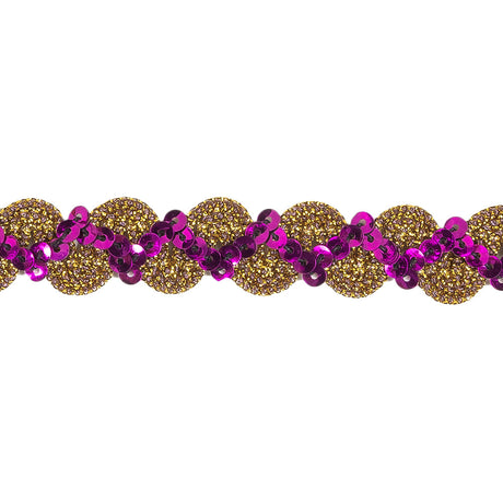 Metallic Purple and Gold Zig Zag Sequins Ric Rac Trim - 0.625"