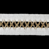 Cloud Dancer and Metallic Gold Criss Cross Lacing Braided Trim - 1.5"