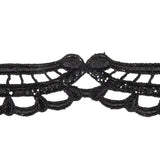 Black Glitter Scalloped Guipure Lace Trim - 1.375"