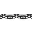 Black Glitter Scalloped Guipure Lace Trim - 1.375"