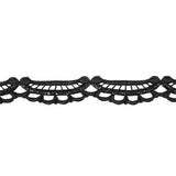 Black Glitter Scalloped Guipure Lace Trim - 1.375"