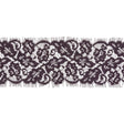 Plum Perfect Flowers and Leaves Lace Trim with Eyelash Fringe - 3.25"