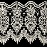 Eggnog Medallions and Leaves Guipure Lace Trim - 10"
