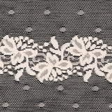 Pale Pink Floral and Polka Dots Lace Trim - 7.625"
