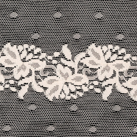 Pale Pink Floral and Polka Dots Lace Trim - 7.625"