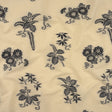 Famous Designer Italian Ebony and Buttercream Floral Cotton and Polyester Jacquard
