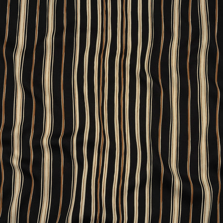Italian Cream, Black and Tan Stripes Gradient Polyester Woven