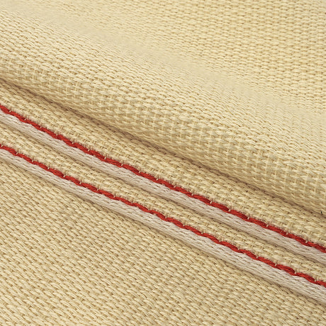 Theory Eggnog, Red and White Striped Linen and Cotton Poncho Panel with Fringe Border
