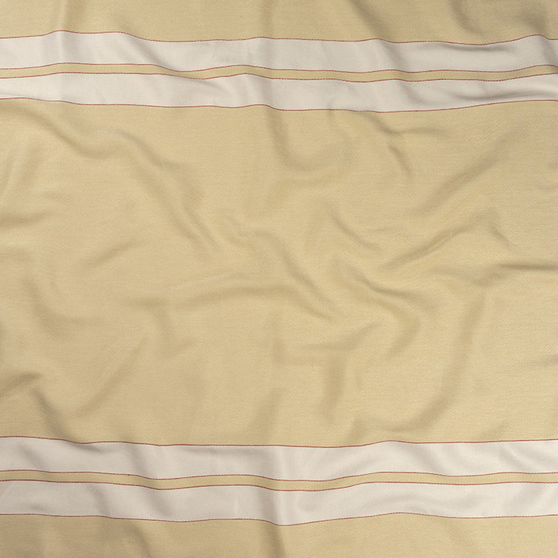 Theory Eggnog, Red and White Striped Linen and Cotton Poncho Panel with Fringe Border