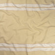 Theory Eggnog, Red and White Striped Linen and Cotton Poncho Panel with Fringe Border