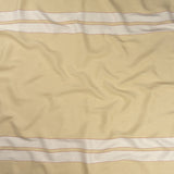 Theory Eggnog, Red and White Striped Linen and Cotton Poncho Panel with Fringe Border