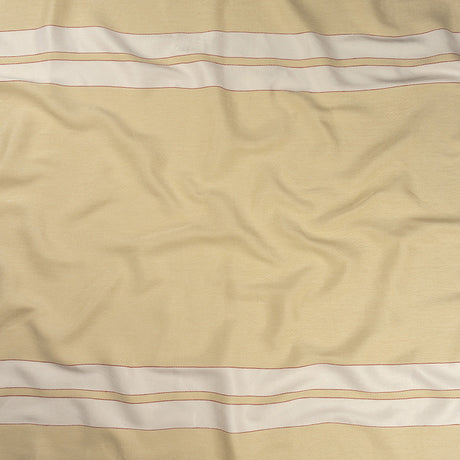 Theory Eggnog, Red and White Striped Linen and Cotton Poncho Panel with Fringe Border