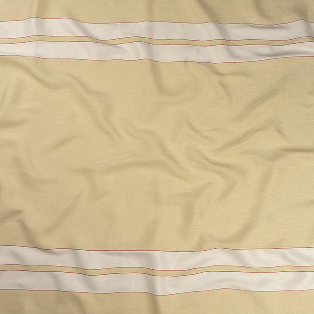 Theory Eggnog, Red and White Striped Linen and Cotton Poncho Panel with Fringe Border