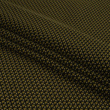 Olive, Navy and Cream Triangles and Dots Polyester Georgette