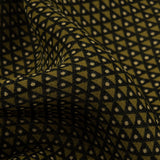 Olive, Navy and Cream Triangles and Dots Polyester Georgette