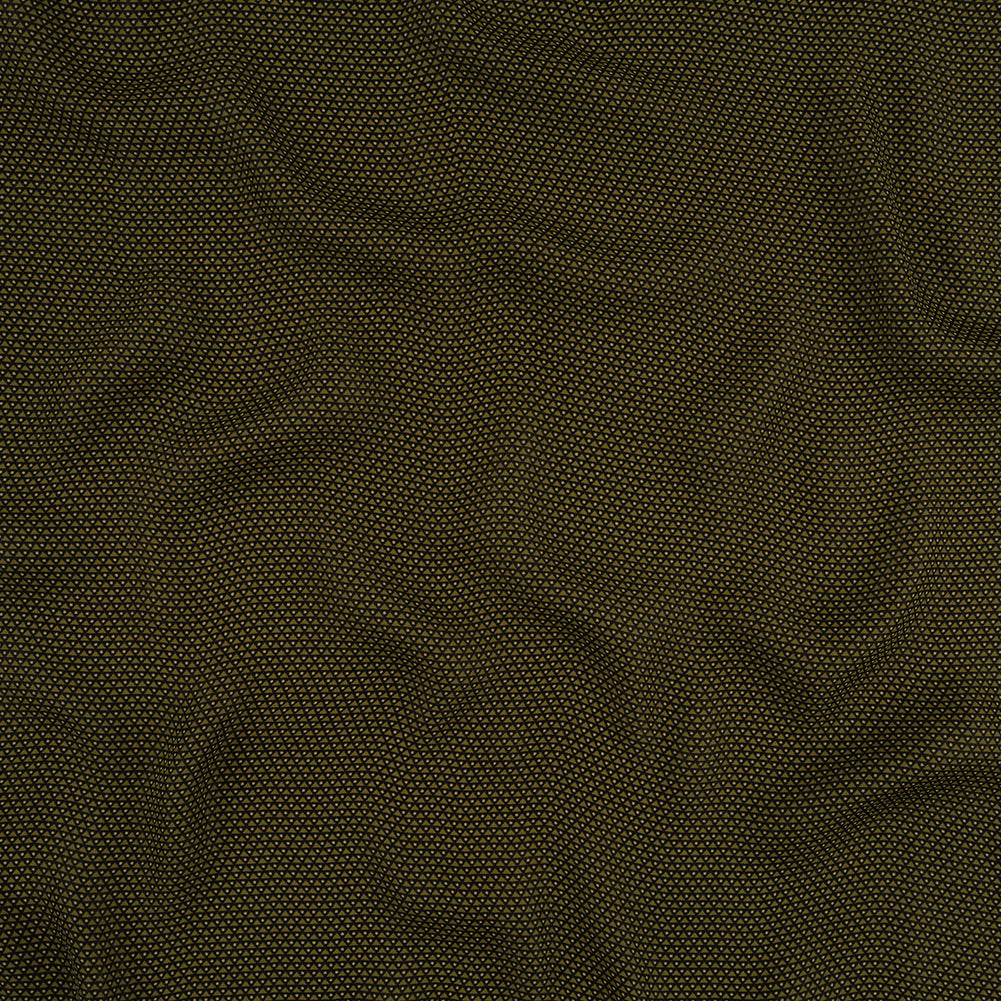 Olive, Navy and Cream Triangles and Dots Polyester Georgette