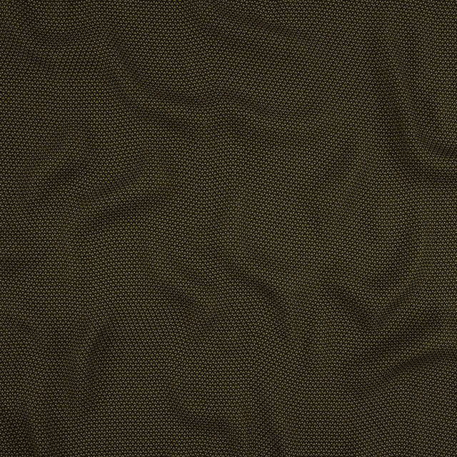 Olive, Navy and Cream Triangles and Dots Polyester Georgette