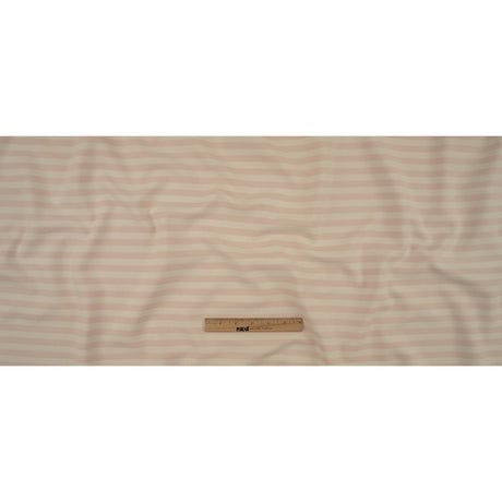Italian Heavenly Pink Tone on Tone Striped Stretch Polyester and Viscose Double Cloth