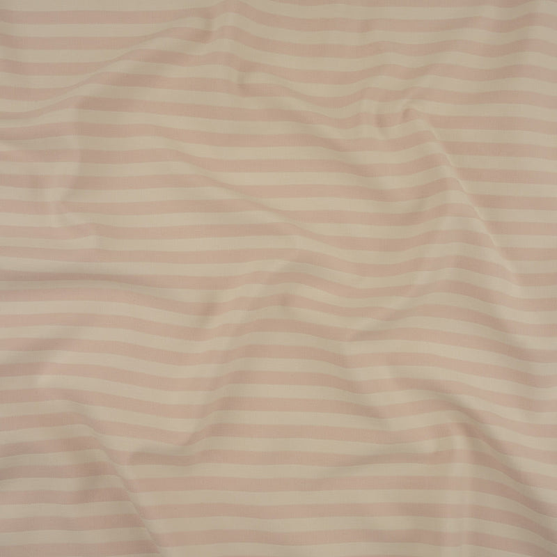 Italian Heavenly Pink Tone on Tone Striped Stretch Polyester and Viscose Double Cloth