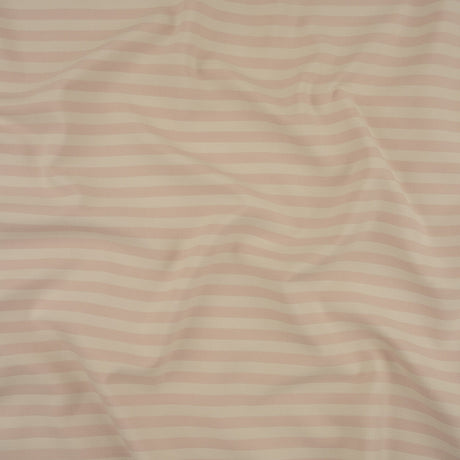Italian Heavenly Pink Tone on Tone Striped Stretch Polyester and Viscose Double Cloth