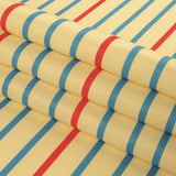 Sara Campbell Cream, Blue and Red Striped Polyester Woven