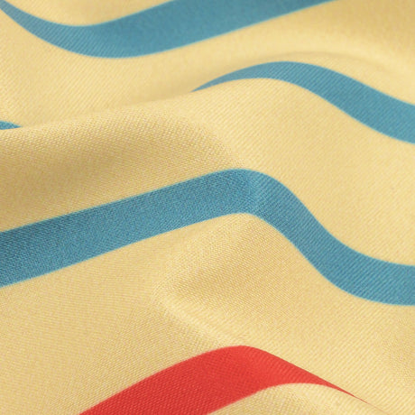 Sara Campbell Cream, Blue and Red Striped Polyester Woven