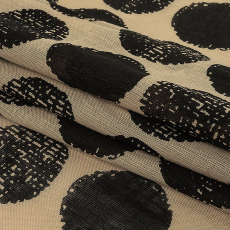 Tocca Beige and After Dark Distressed Circles Cotton Voile