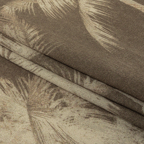 Italian White and Taupe Palm Trees Rayon Crepe