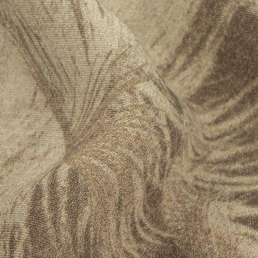 Italian White and Taupe Palm Trees Rayon Crepe
