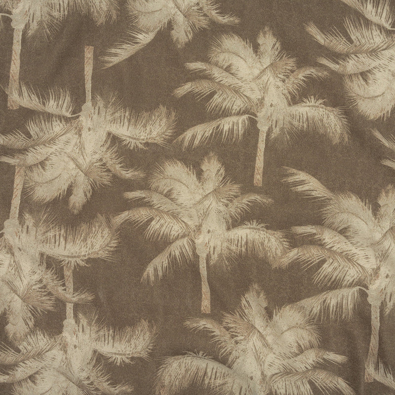 Italian White and Taupe Palm Trees Rayon Crepe