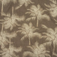 Italian White and Taupe Palm Trees Rayon Crepe