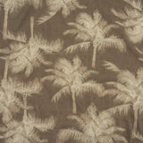 Italian White and Taupe Palm Trees Rayon Crepe