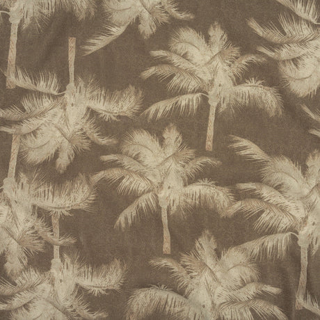 Italian White and Taupe Palm Trees Rayon Crepe
