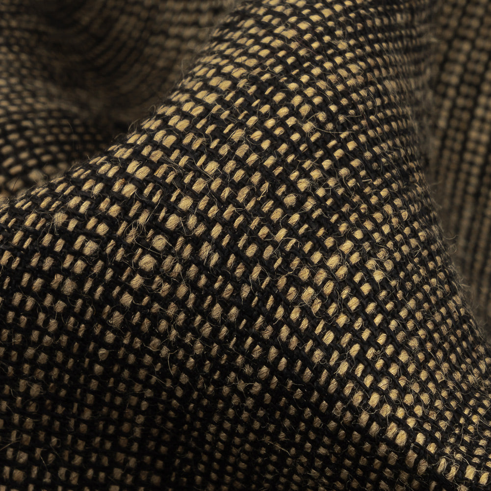 Beige and Navy Linen and Rayon Tweed