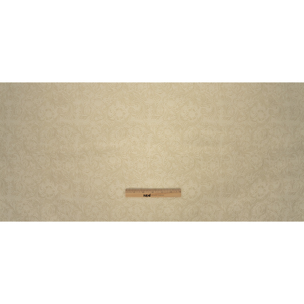 Vintage-Look Floral Embossed Vinyl - Antique White - Wynonna Collection