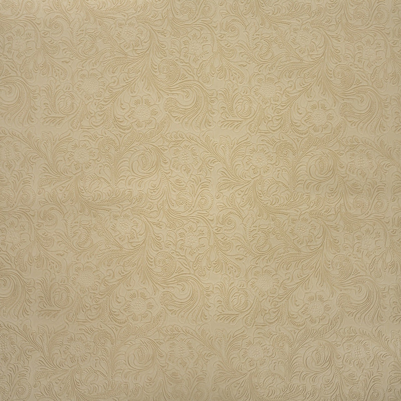 Vintage-Look Floral Embossed Vinyl - Antique White - Wynonna Collection