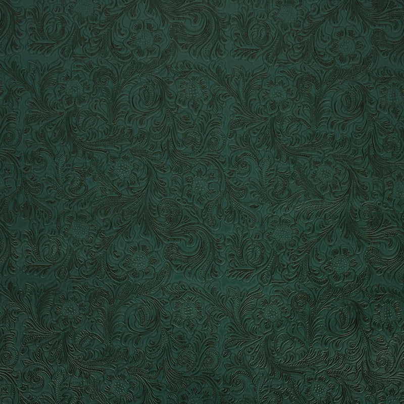 Vintage-Look Floral Embossed Vinyl - Pine Green - Wynonna Collection