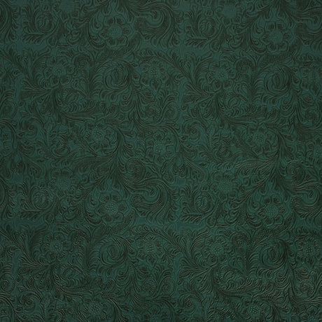 Vintage-Look Floral Embossed Vinyl - Pine Green - Wynonna Collection